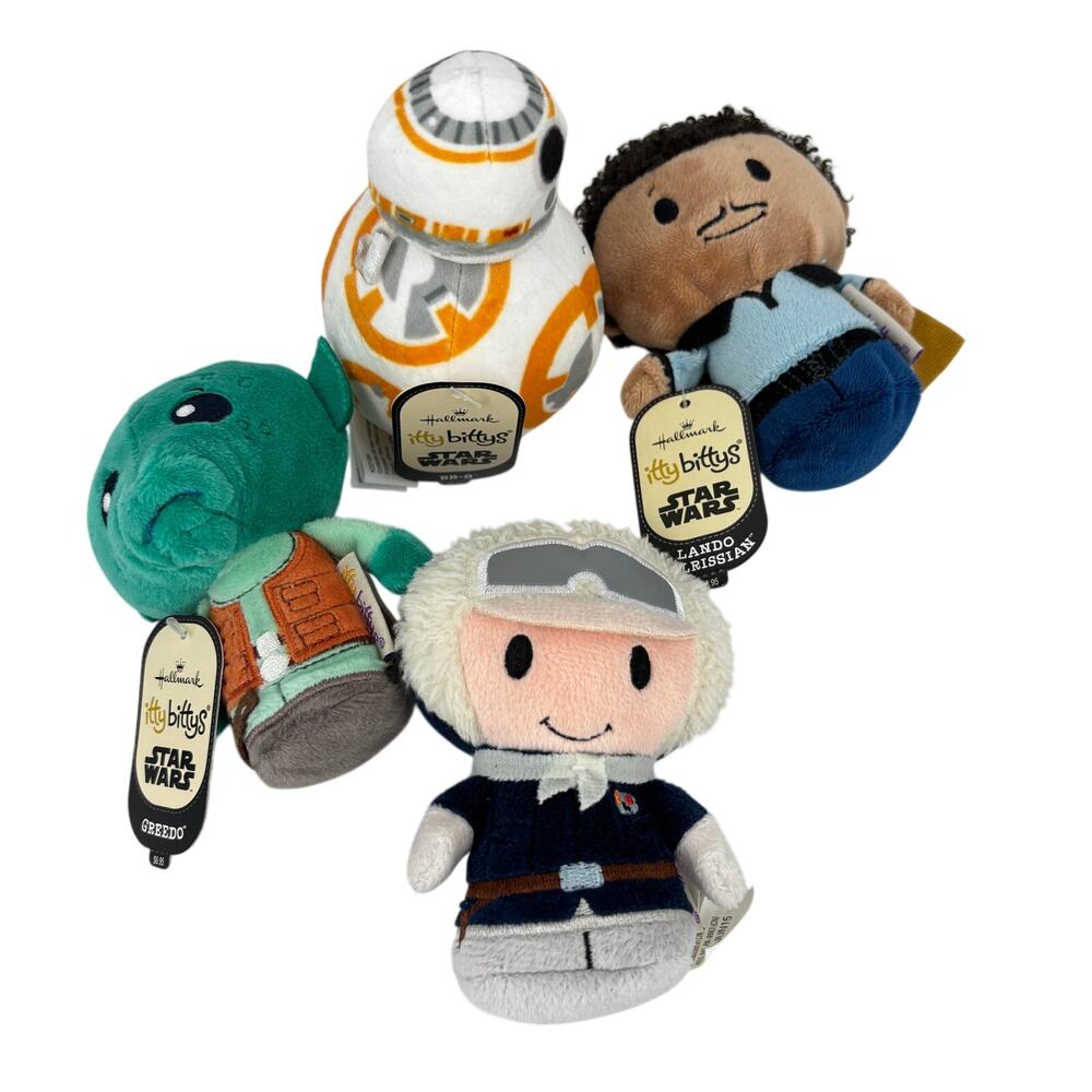Hallmark Itty Bittys Star‎ Wars Mini Plush Lot of 4 Lando Greedo BB-8 Han Solo